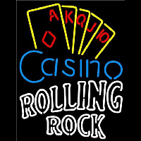 Rolling Rock Poker Casino Ace Series Beer Sign Leuchtreklame