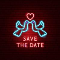 SAVE THE Date Leuchtreklame