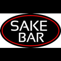 Sake Bar Oval With Red Border Leuchtreklame