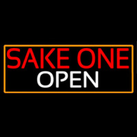 Sake One Open With Orange Border Leuchtreklame