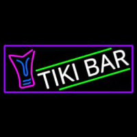 Sculpture Tiki Bar With Purple Border Leuchtreklame