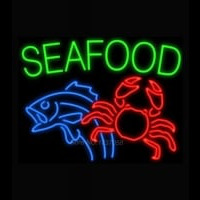Seafood Fish Crab Leuchtreklame