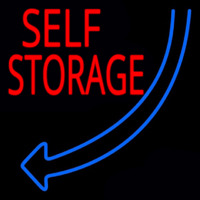 Self Storage Block Blue Arrow Leuchtreklame