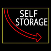 Self Storage Block With Yellow Border Leuchtreklame