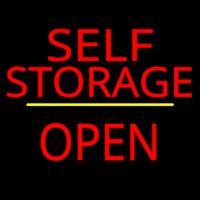 Self Storage Open Yellow Line Leuchtreklame