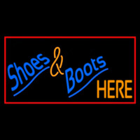 Shoes And Boots Here With Border Leuchtreklame