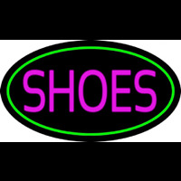 Shoes Oval Green Leuchtreklame