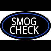Smog Check Logo Blue Oval Leuchtreklame