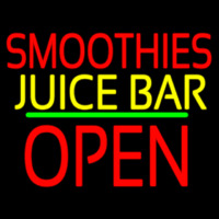 Smoothies Juice Bar Block Open Green Line Leuchtreklame