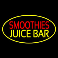 Smoothies Juice Bar Oval Yellow Leuchtreklame