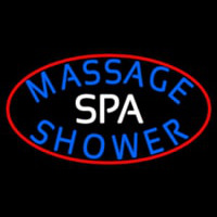 Spa Massage With Red Border Leuchtreklame