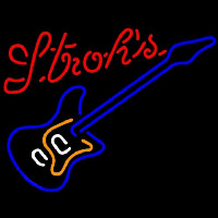 Strohs Blue Electric Guitar Beer Sign Leuchtreklame