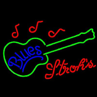 Strohs Blues Guitar Beer Sign Leuchtreklame