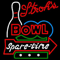 Strohs Bowling Spare Time Beer Sign Leuchtreklame