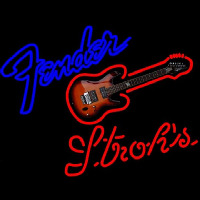 Strohs Fender Guitar Beer Sign Leuchtreklame