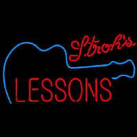 Strohs Guitar Lessons Beer Sign Leuchtreklame