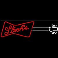 Strohs Guitar Red White Beer Sign Leuchtreklame