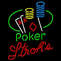 Strohs Poker Ace Coin Table Beer Sign Leuchtreklame
