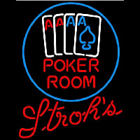 Strohs Poker Room Beer Sign Leuchtreklame