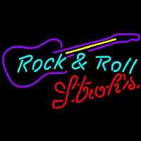 Strohs Rock N Roll Guitar Beer Sign Leuchtreklame