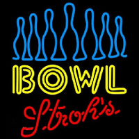 Strohs Ten Pin Bowling Beer Sign Leuchtreklame