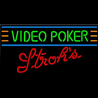 Strohs Video Poker Beer Sign Leuchtreklame