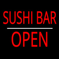 Sushi Bar Open White Line Leuchtreklame
