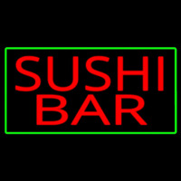 Sushi Bar With Green Border Leuchtreklame