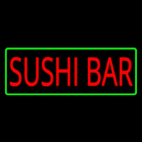 Sushi Bar With Green Border Leuchtreklame