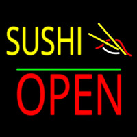 Sushi Block Open Green Line Leuchtreklame