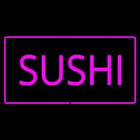 Sushi Rectangle Pink Border Leuchtreklame