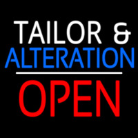 Tailor And Alteration Open White Line Leuchtreklame