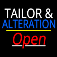 Tailor And Alteration Open Yellow Line Leuchtreklame