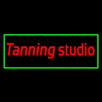 Tanning Studio With Green Border Leuchtreklame