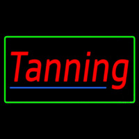Tanning With Green Border Leuchtreklame