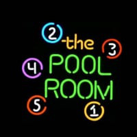 The Pool Room Laden Offen Leuchtreklame