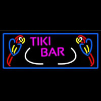 Tiki Bar Parrot With Blue Border Leuchtreklame