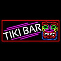 Tiki Bar Sculpture With Red Border Leuchtreklame