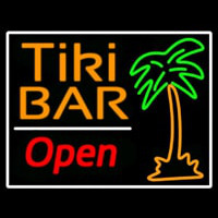 Tiki Bar With Palm Tree Open Leuchtreklame
