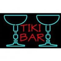 Tiki Bar With Two Martini Glasses Leuchtreklame