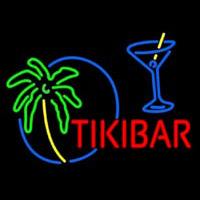 Tiki Bar With Wine Glass Leuchtreklame