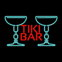 Tiki Bar with Two Martini Glasses Real Neon Glass Tube Leuchtreklame