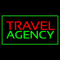 Travel Agency Green Rectangle Leuchtreklame