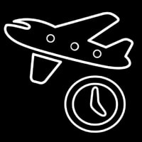 Travel Time Airplane Icon Leuchtreklame