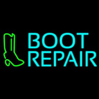 Turquoise Boot Repair Leuchtreklame