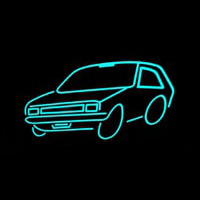Turquoise Car Logo Leuchtreklame