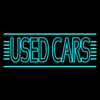 Turquoise Double Stroke Used Cars 1 Leuchtreklame
