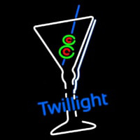 Twilight Martini Glass Bar Leuchtreklame