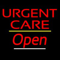 Urgent Care Open Yellow Line Leuchtreklame