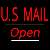 Us Mail Script2 Open Yellow Line Leuchtreklame